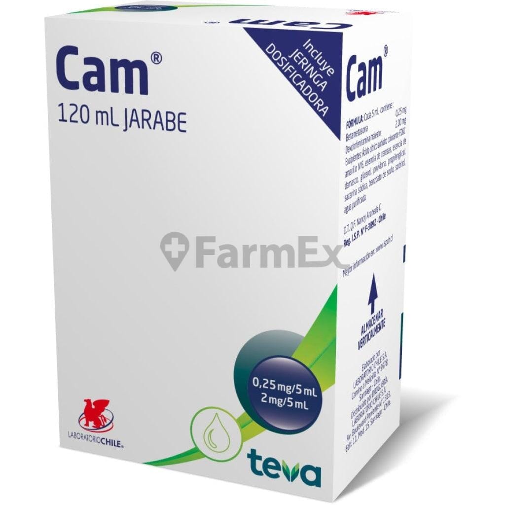 Cam Jarabe 0,25 mg - 2 mg / 5 mL x 120 mL Farmex-Chile Salud-Persistente